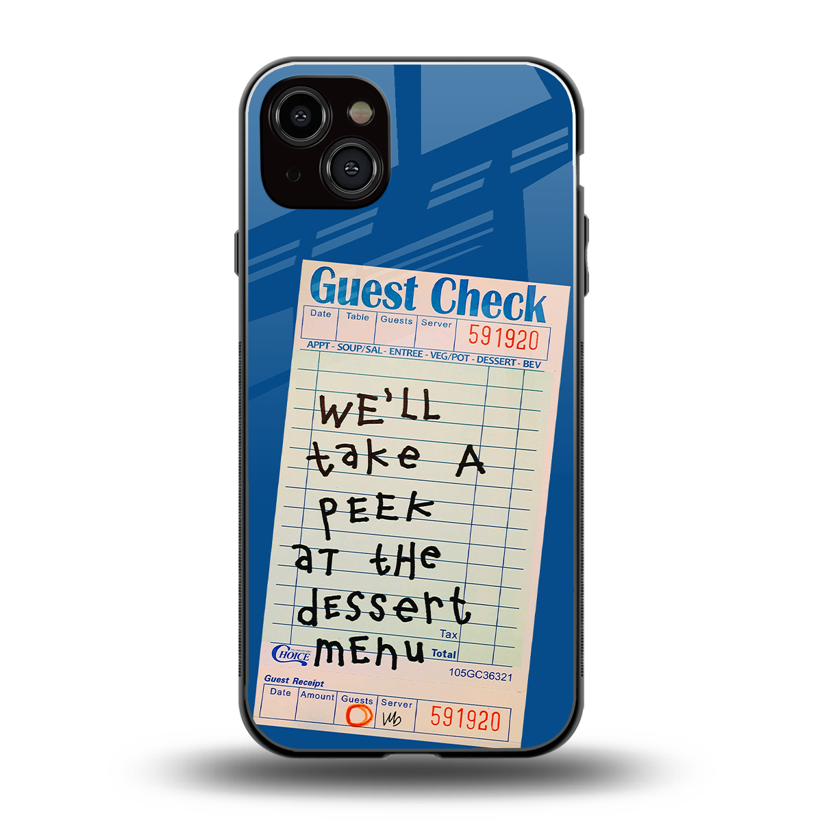 dessert menu back phone cover | glass case for iphone 15 plus