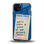 dessert menu back phone cover | glass case for iphone 14 plus