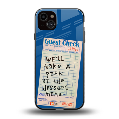 dessert menu back phone cover | glass case for iphone 14 plus