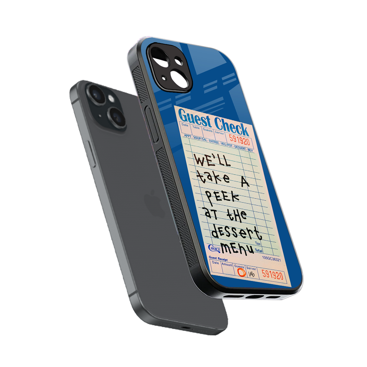 dessert menu back phone cover | glass case for iphone 15 plus