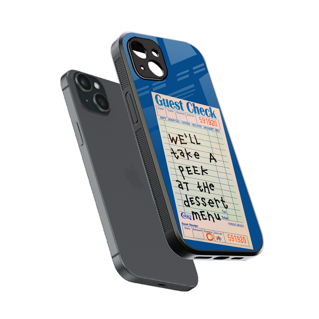 dessert menu back phone cover | glass case for iphone 14 plus