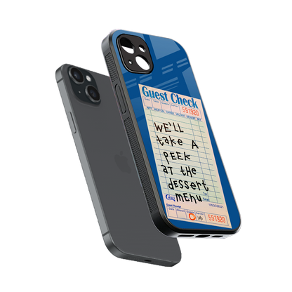 dessert menu back phone cover | glass case for iphone 14 plus