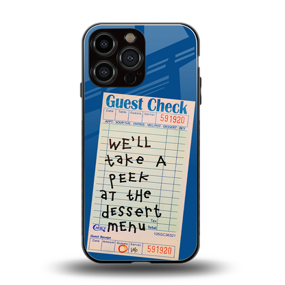 dessert menu back phone cover | glass case for iphone 14 pro max