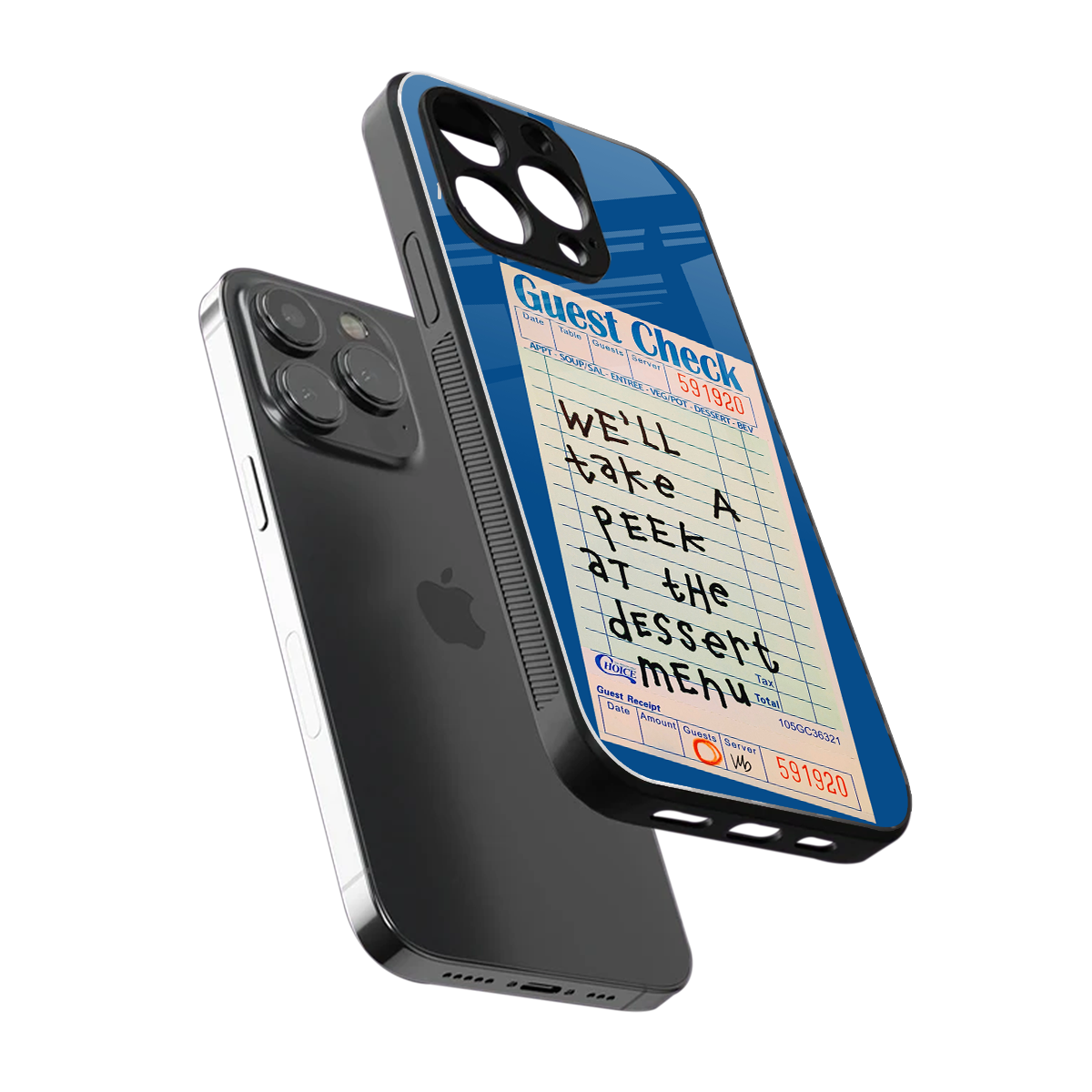dessert menu back phone cover | glass case for iphone 15 pro max