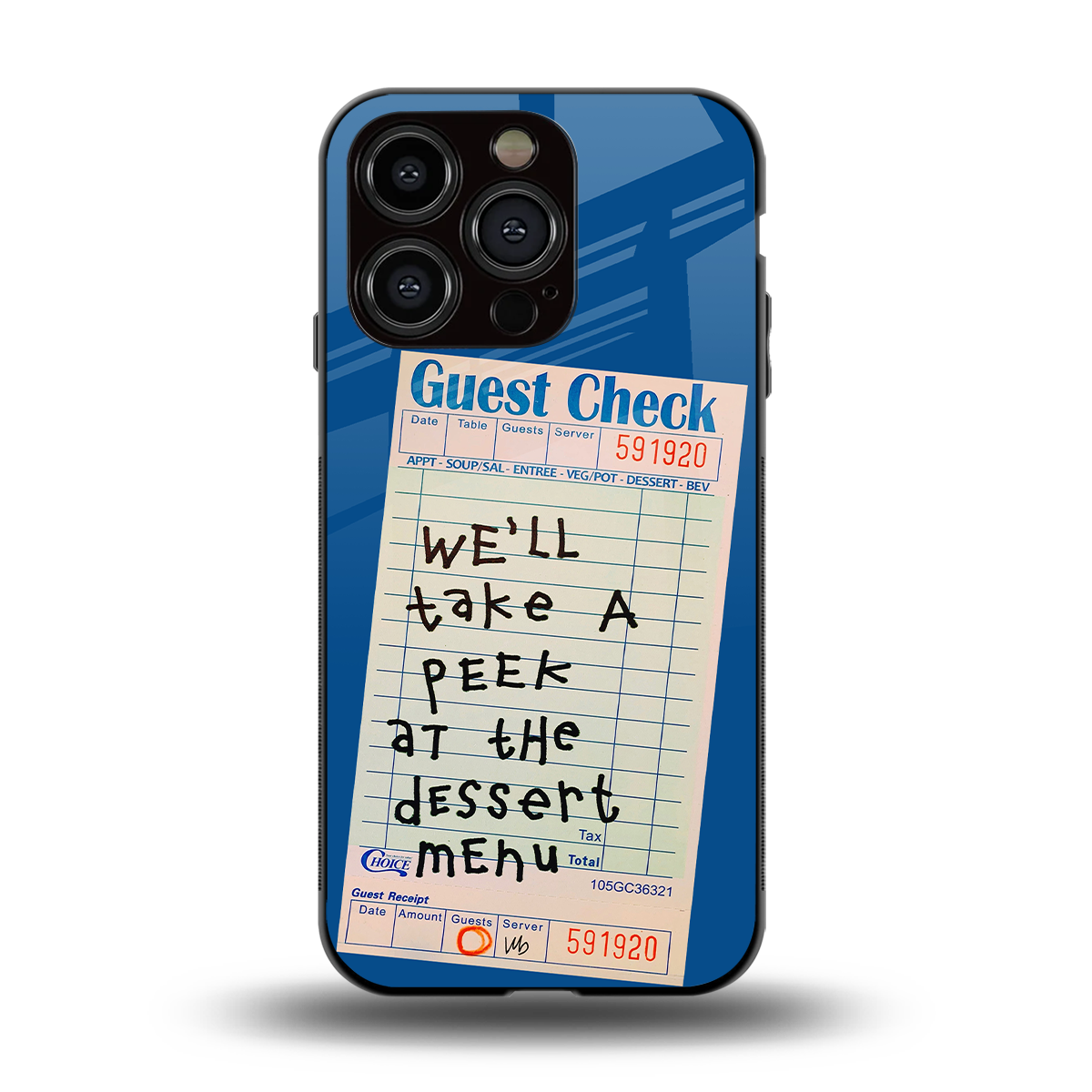 dessert menu back phone cover | glass case for iphone 15 pro