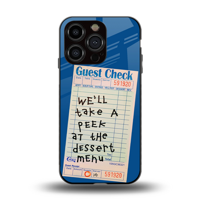dessert menu back phone cover | glass case for iphone 15 pro