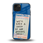 dessert menu back phone cover | glass case for iphone 15