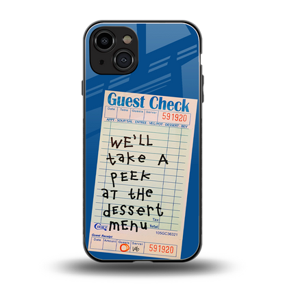 dessert menu back phone cover | glass case for iphone 14