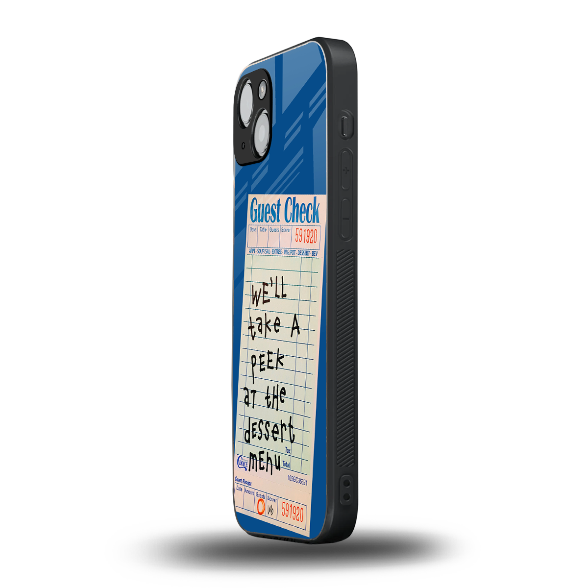 dessert menu back phone cover | glass case for iphone 15