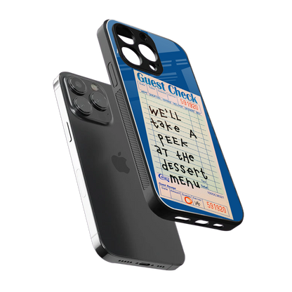 dessert menu back phone cover | glass case for iphone 15 pro
