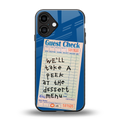 dessert menu back phone cover | glass case for iphone 16 plus