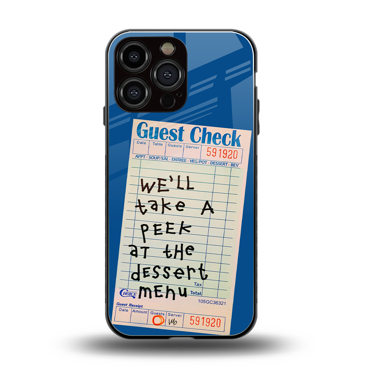 dessert menu back phone cover | glass case for iphone 16 pro max