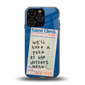 dessert menu back phone cover | glass case for iphone 16 pro
