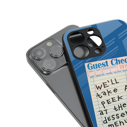 dessert menu back phone cover | glass case for iphone 14
