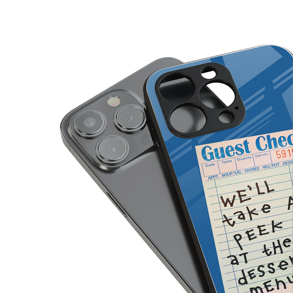 dessert menu back phone cover | glass case for iphone 15 pro