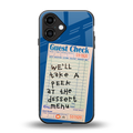 dessert menu back phone cover | glass case for iphone 16