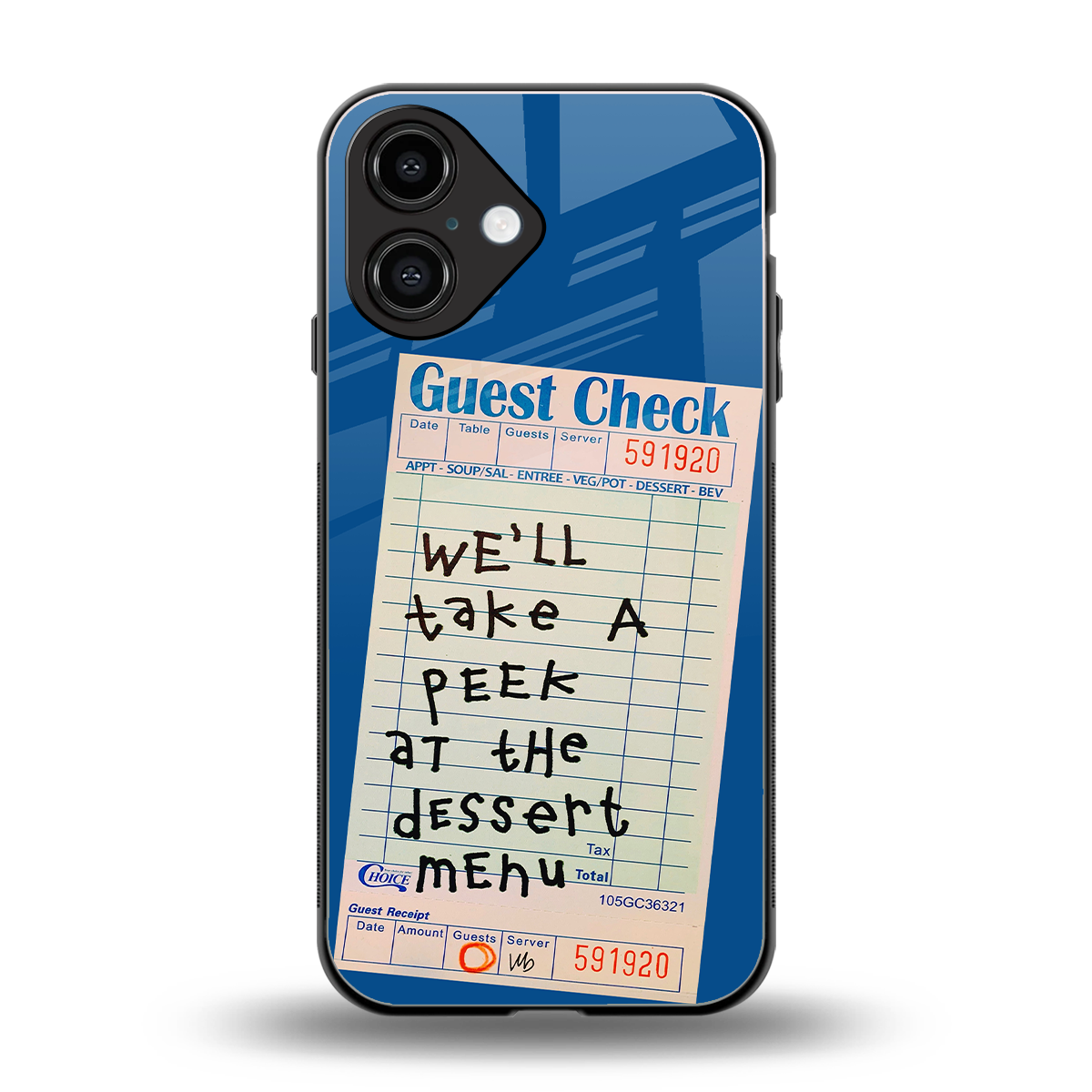 dessert menu back phone cover | glass case for iphone 16