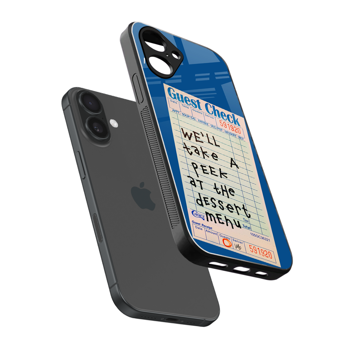 dessert menu back phone cover | glass case for iphone 16