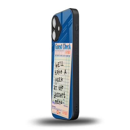 dessert menu back phone cover | glass case for iphone 16