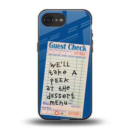 dessert menu back phone cover | glass case for iphone 16e