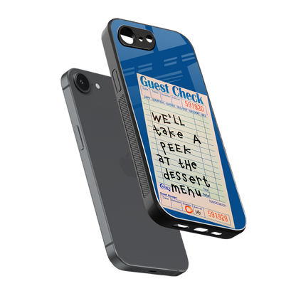 dessert menu back phone cover | glass case for iphone 16e