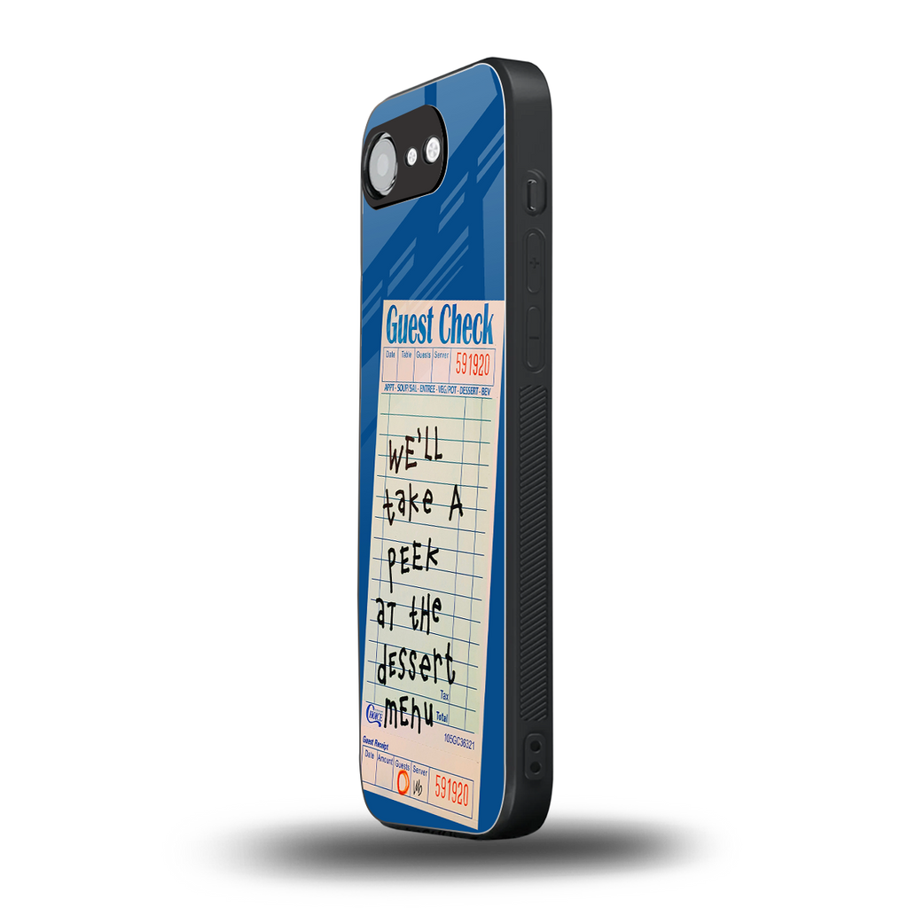 dessert menu back phone cover | glass case for iphone 16e