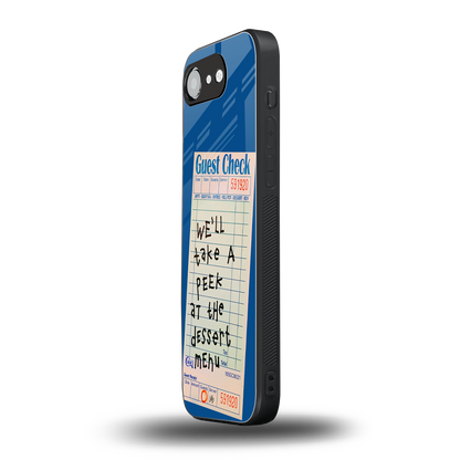 dessert menu back phone cover | glass case for iphone 16e