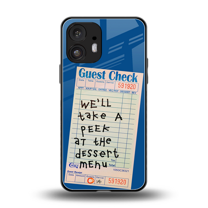dessert menu back phone cover | glass case for nothing phone 2