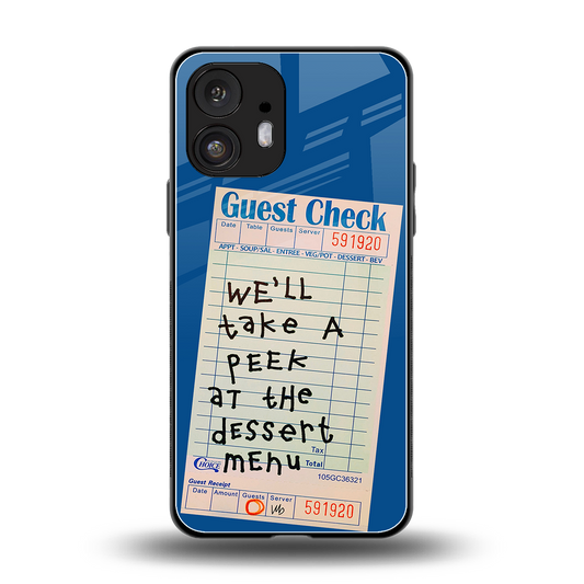 dessert menu back phone cover | glass case for nothing phone 2