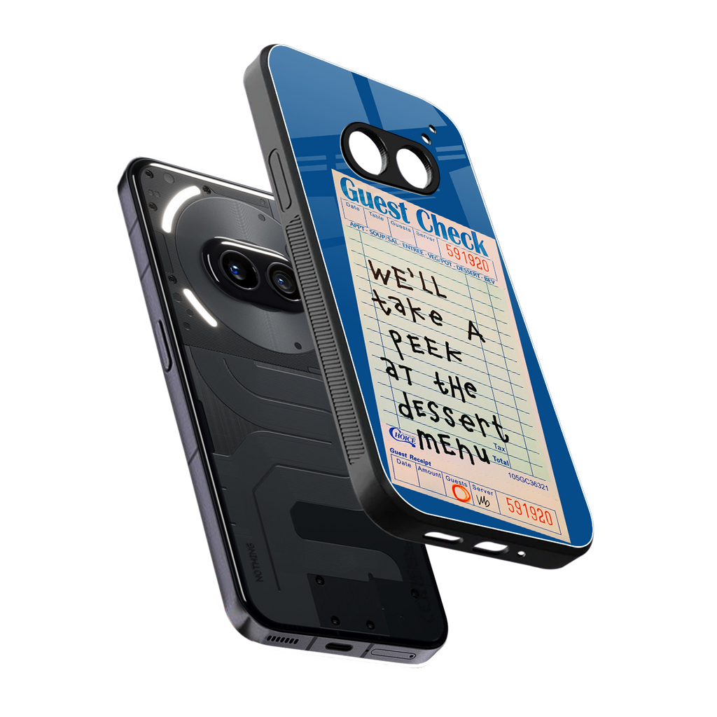 dessert menu back phone cover | glass case for nothing phone 2a
