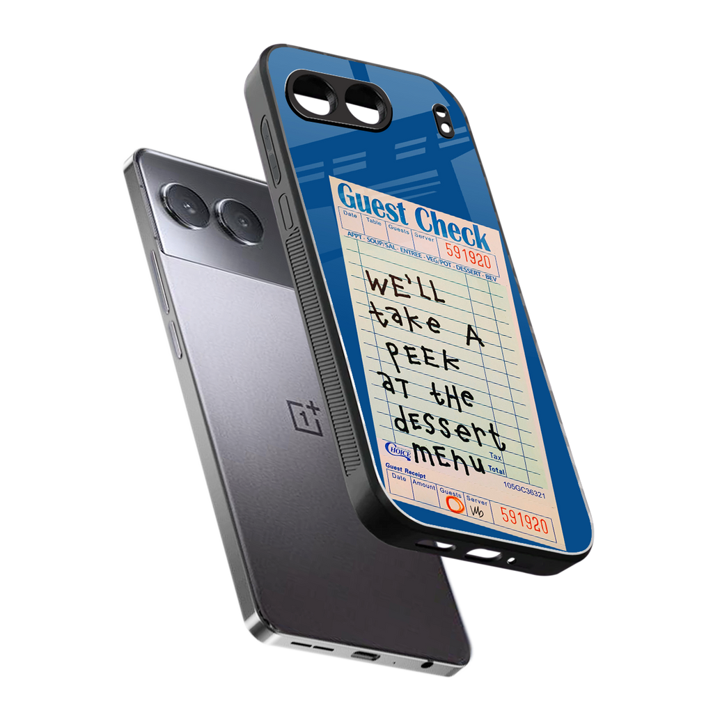 dessert menu back phone cover | glass case for oneplus nord 4