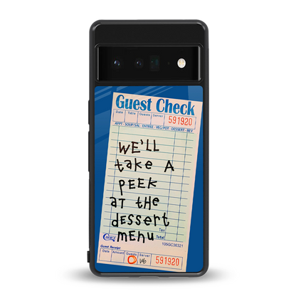 dessert menu back phone cover | glass case for google pixel 6 pro