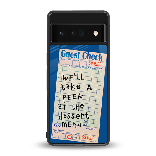 dessert menu back phone cover | glass case for google pixel 6 pro