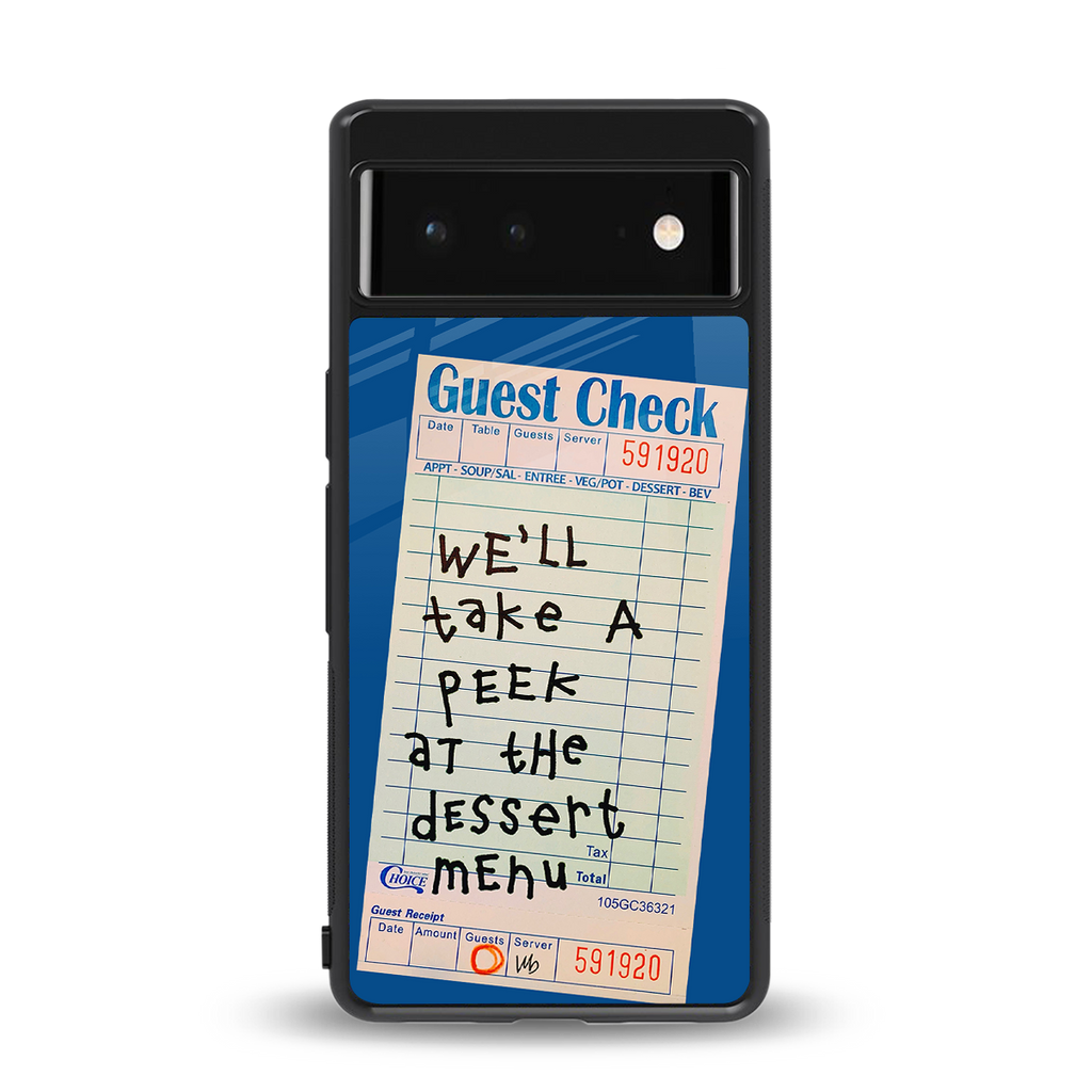 dessert menu back phone cover | glass case for google pixel 6