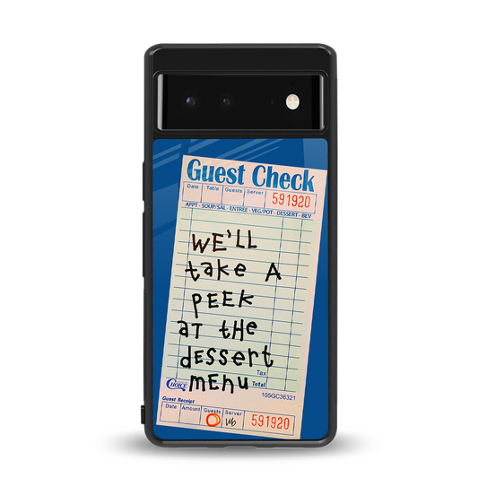 dessert menu back phone cover | glass case for Google Pixel 6A