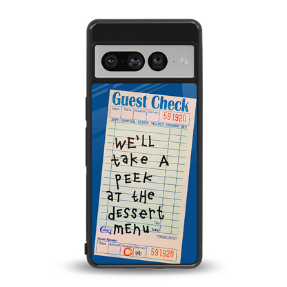 dessert menu back phone cover | glass case for google pixel 7 pro