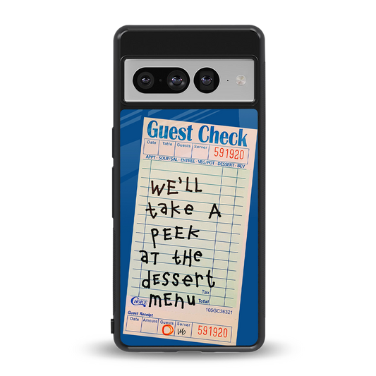 dessert menu back phone cover | glass case for google pixel 7 pro