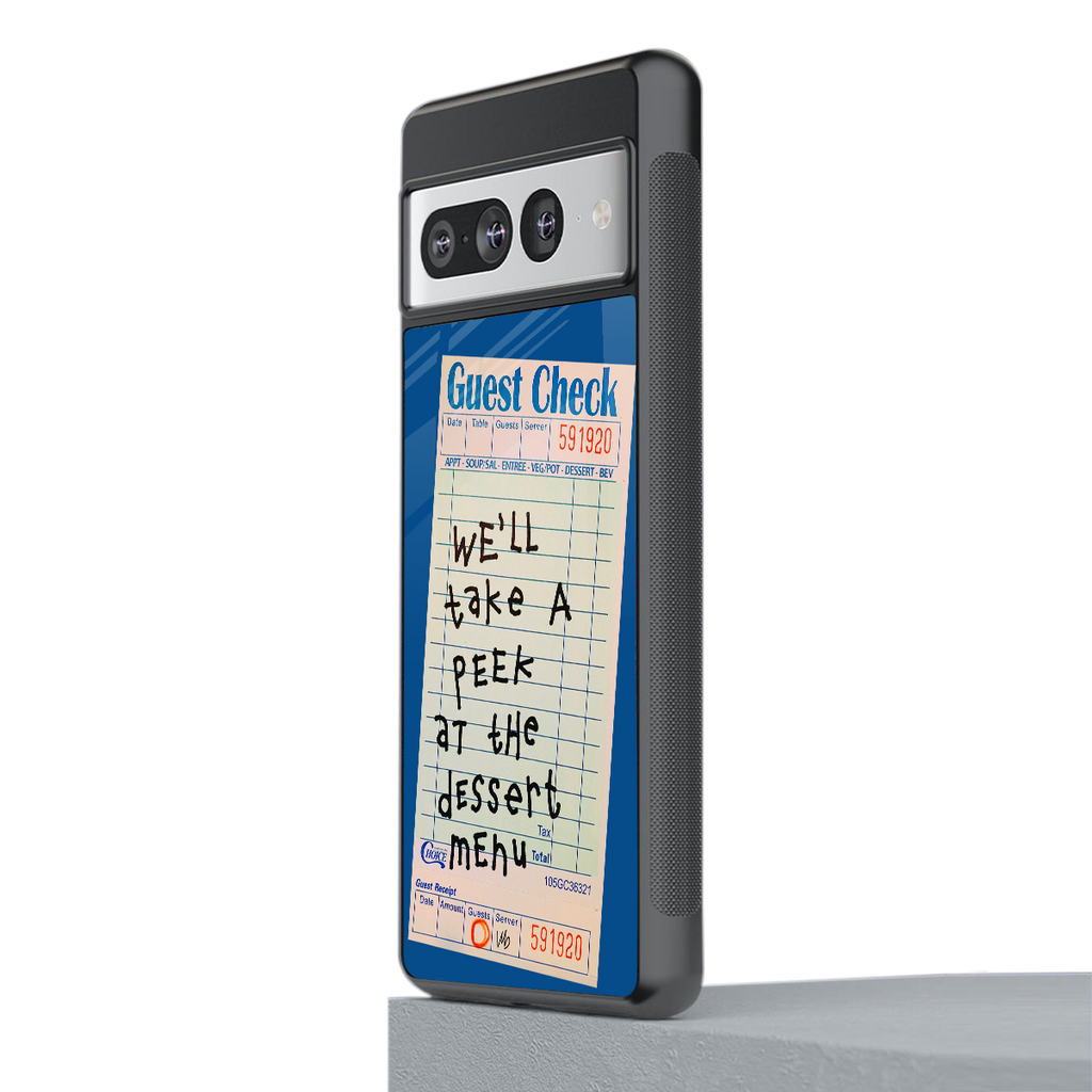dessert menu back phone cover | glass case for google pixel 7 pro