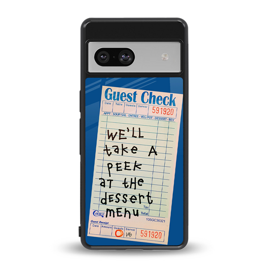 dessert menu back phone cover | glass case for Google Pixel 7A