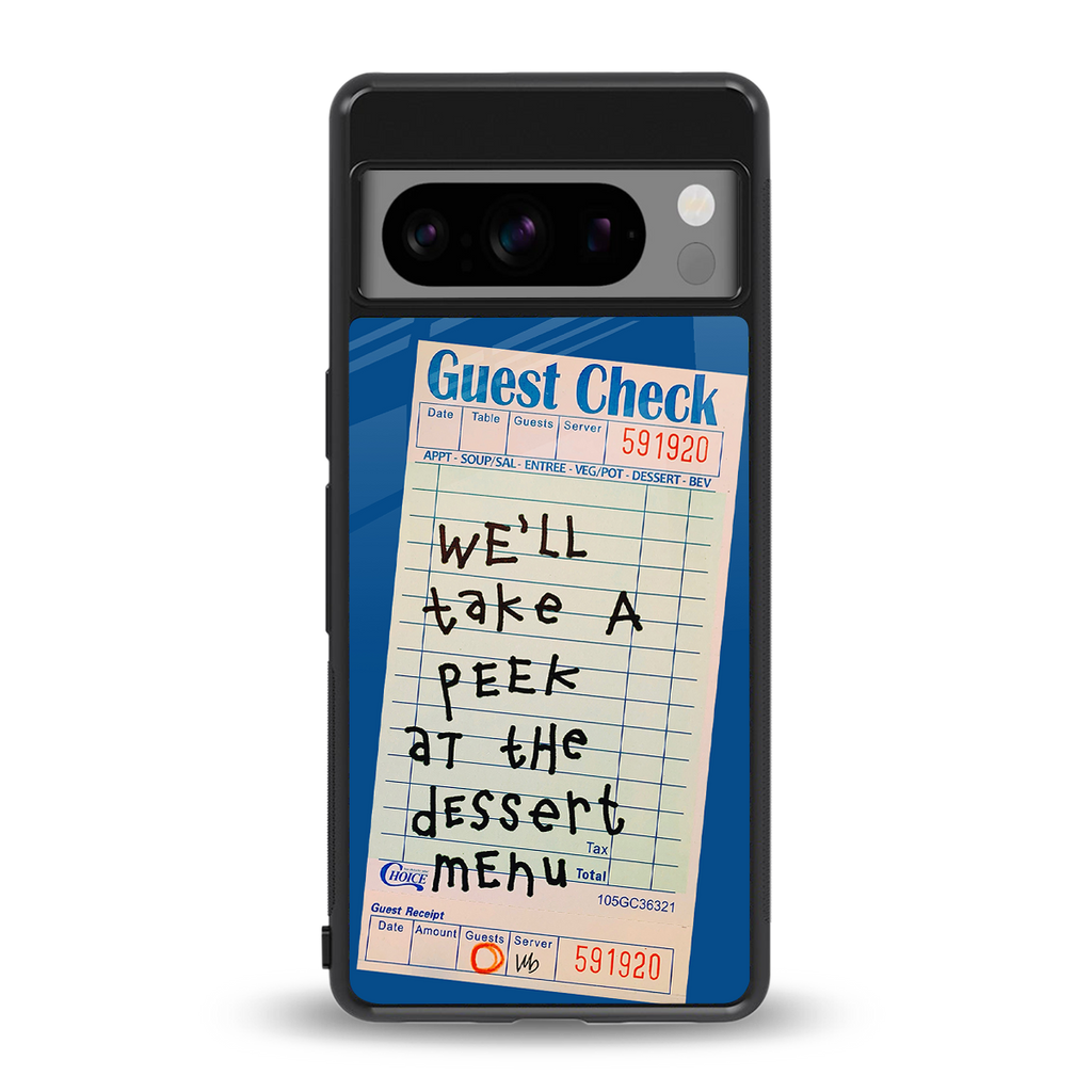 dessert menu back phone cover | glass case for google pixel 8 pro