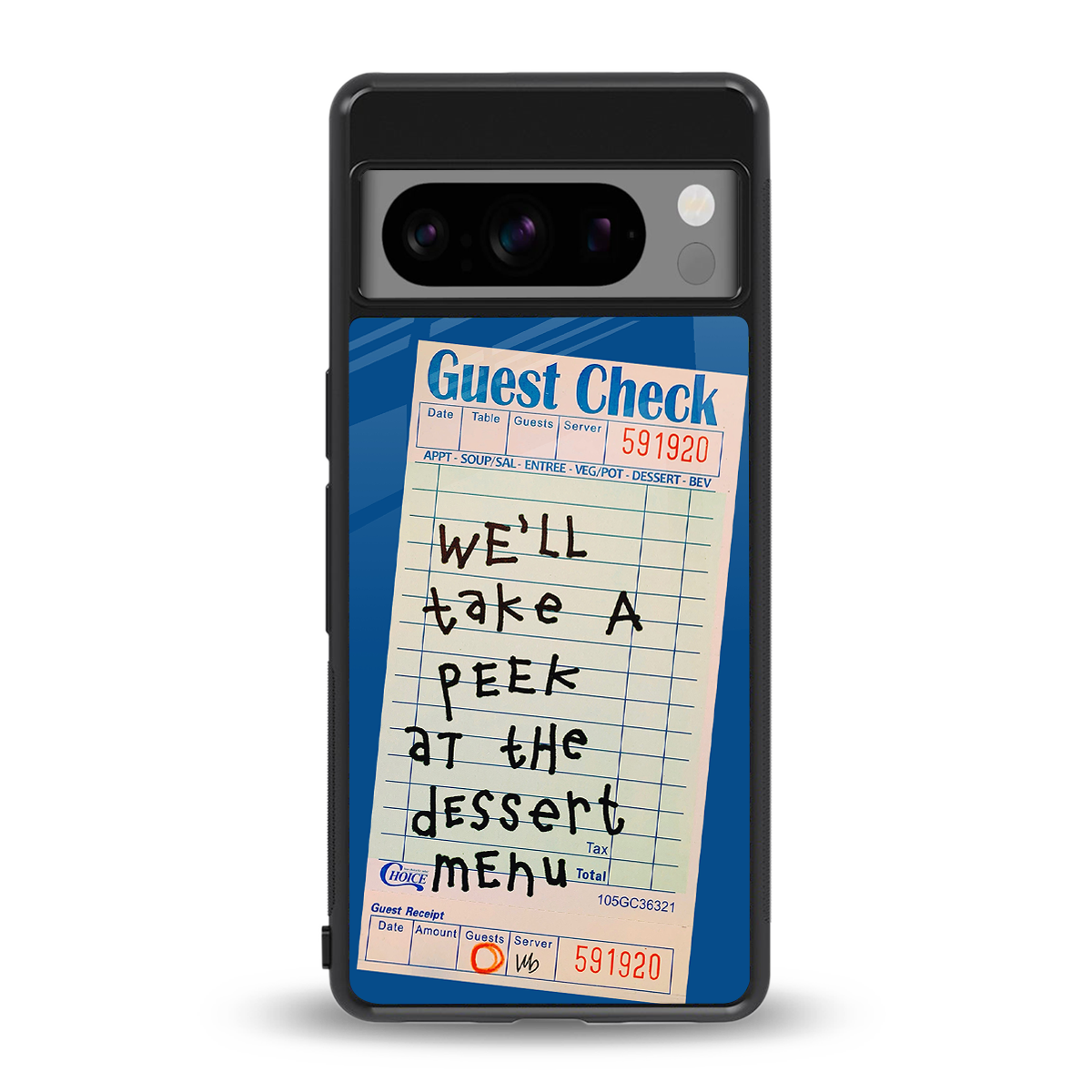 dessert menu back phone cover | glass case for google pixel 8 pro