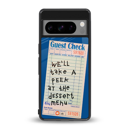 dessert menu back phone cover | glass case for google pixel 8 pro
