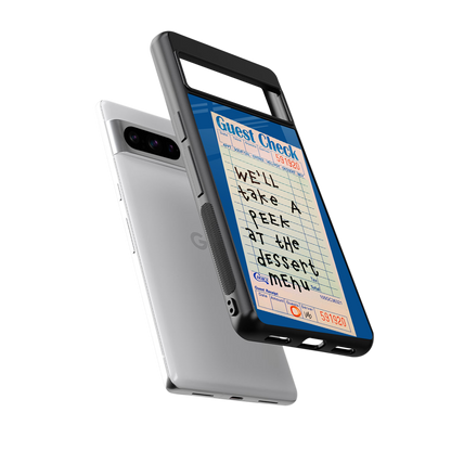 dessert menu back phone cover | glass case for google pixel 8 pro