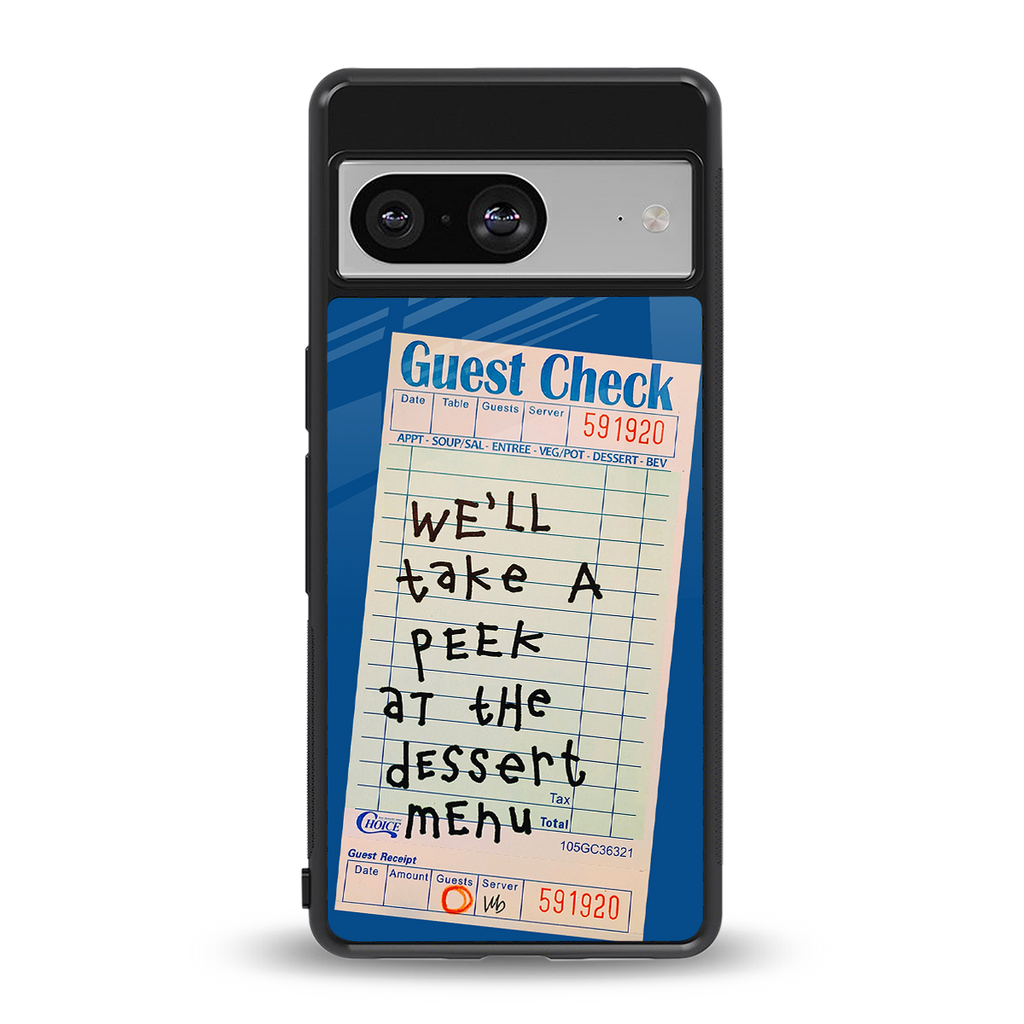dessert menu back phone cover | glass case for Google Pixel 8