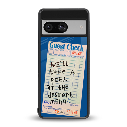 dessert menu back phone cover | glass case for Google Pixel 8