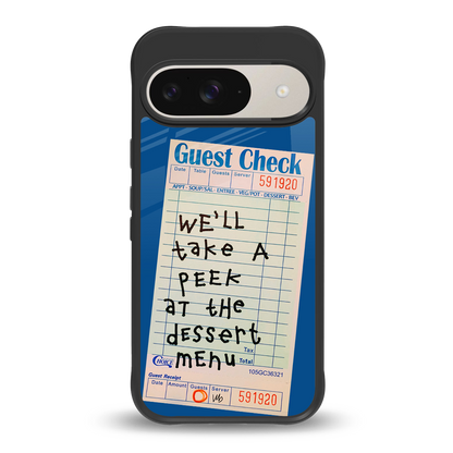 dessert menu back phone cover | glass case for google pixel 9