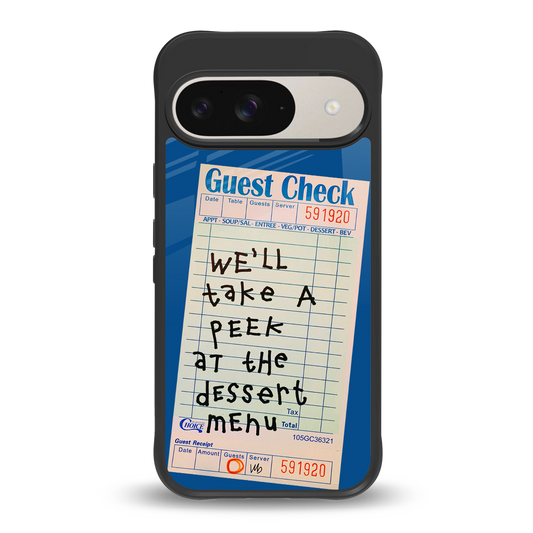 dessert menu back phone cover | glass case for google pixel 9