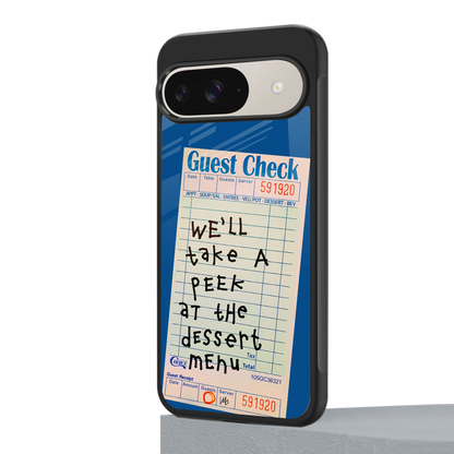 dessert menu back phone cover | glass case for google pixel 9