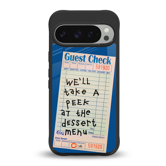 dessert menu back phone cover | glass case for google pixel 9 pro xl