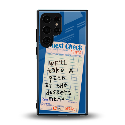 dessert menu back phone cover | glass case for samsung galaxy s24 ultra